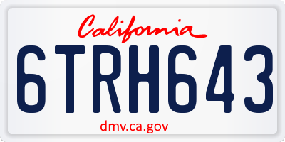 CA license plate 6TRH643