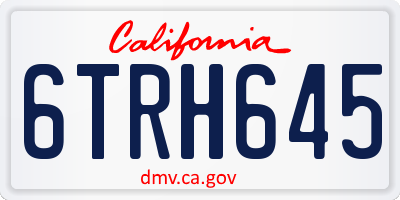 CA license plate 6TRH645