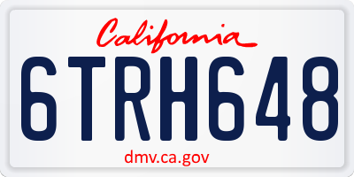 CA license plate 6TRH648