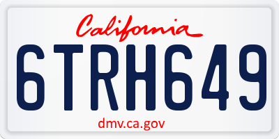 CA license plate 6TRH649