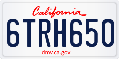 CA license plate 6TRH650