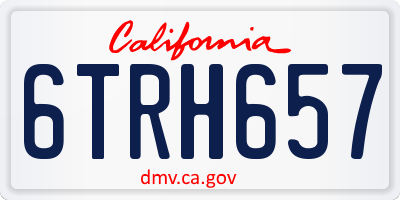 CA license plate 6TRH657