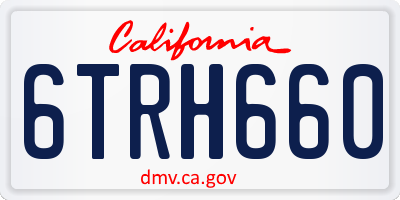 CA license plate 6TRH660
