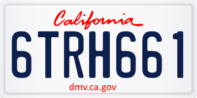 CA license plate 6TRH661
