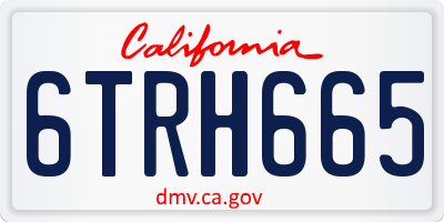 CA license plate 6TRH665
