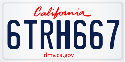 CA license plate 6TRH667
