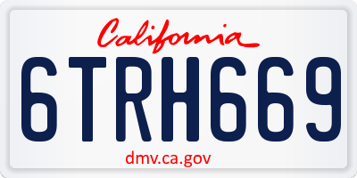 CA license plate 6TRH669