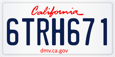 CA license plate 6TRH671