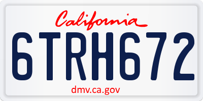 CA license plate 6TRH672