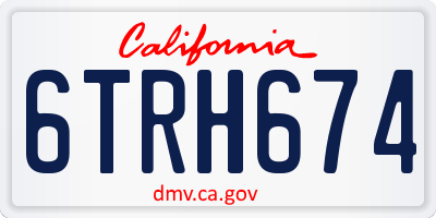 CA license plate 6TRH674