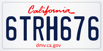 CA license plate 6TRH676
