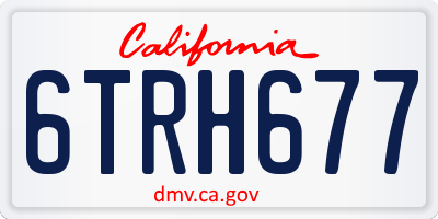 CA license plate 6TRH677