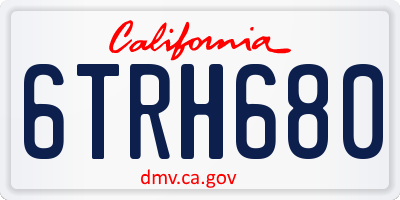 CA license plate 6TRH680