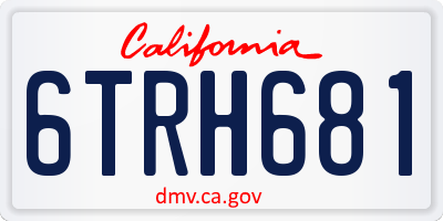 CA license plate 6TRH681