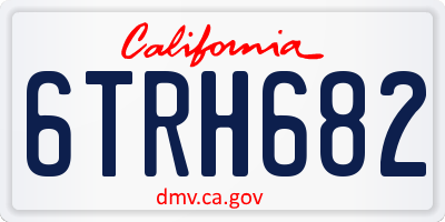 CA license plate 6TRH682