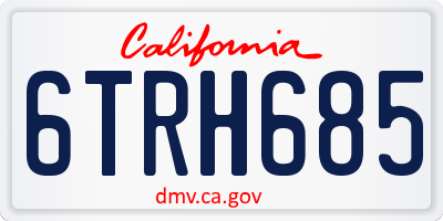 CA license plate 6TRH685