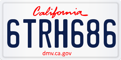 CA license plate 6TRH686