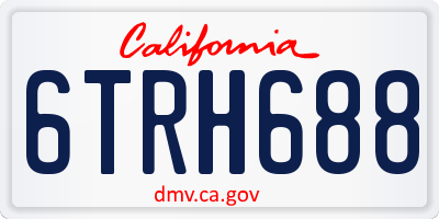 CA license plate 6TRH688