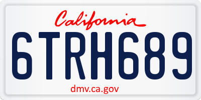 CA license plate 6TRH689