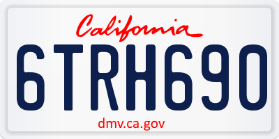 CA license plate 6TRH690