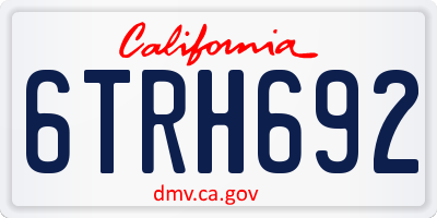 CA license plate 6TRH692