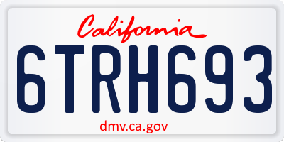 CA license plate 6TRH693
