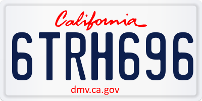 CA license plate 6TRH696
