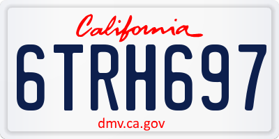 CA license plate 6TRH697