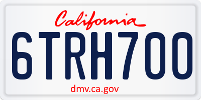 CA license plate 6TRH700