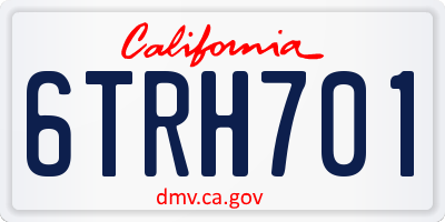 CA license plate 6TRH701