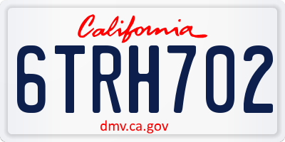 CA license plate 6TRH702
