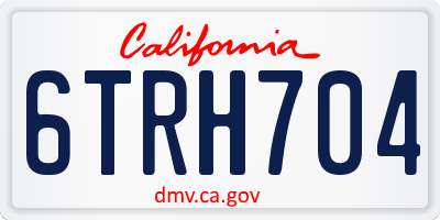 CA license plate 6TRH704