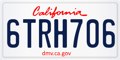 CA license plate 6TRH706
