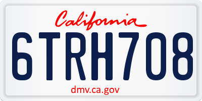 CA license plate 6TRH708