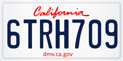 CA license plate 6TRH709