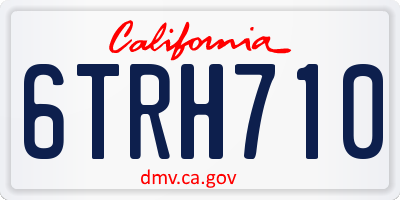 CA license plate 6TRH710