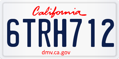 CA license plate 6TRH712