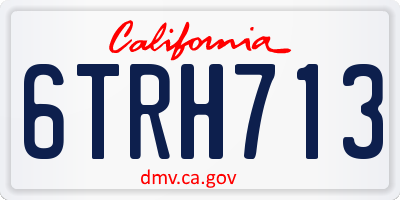 CA license plate 6TRH713