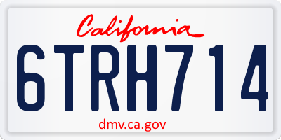 CA license plate 6TRH714