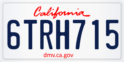 CA license plate 6TRH715