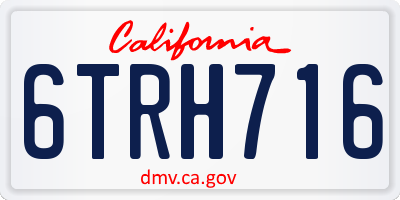 CA license plate 6TRH716