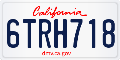 CA license plate 6TRH718
