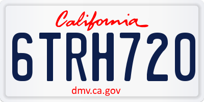 CA license plate 6TRH720