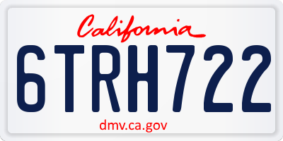 CA license plate 6TRH722