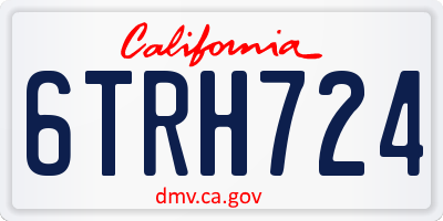 CA license plate 6TRH724
