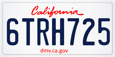 CA license plate 6TRH725