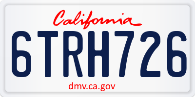 CA license plate 6TRH726