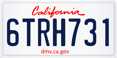 CA license plate 6TRH731