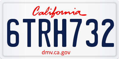 CA license plate 6TRH732