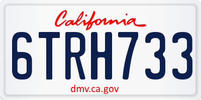 CA license plate 6TRH733